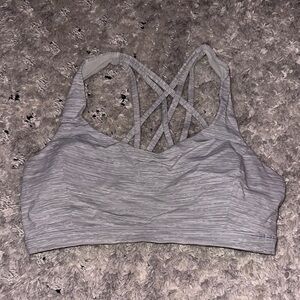 Lululemon Size 10 Gray/White Strappy Sports Bra